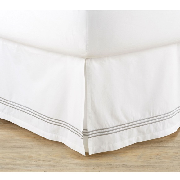 Grand Organic Percale Bed SkirtQueen Grey Mist